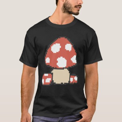 Pixel Mushroom 8 Bit Retro Gaming Fly Agaric Gamer T-Shirt