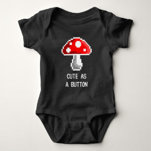 Pixel Mushroom Baby Bodysuit (Dark)