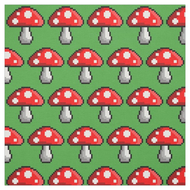 Pixel Mushroom Fabric