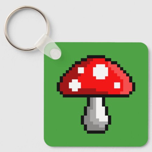 Pixel Mushroom Keychain