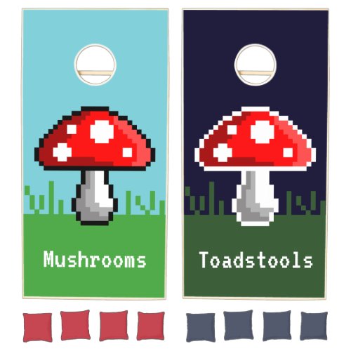 Pixel Mushroom Meadow Cornhole Set