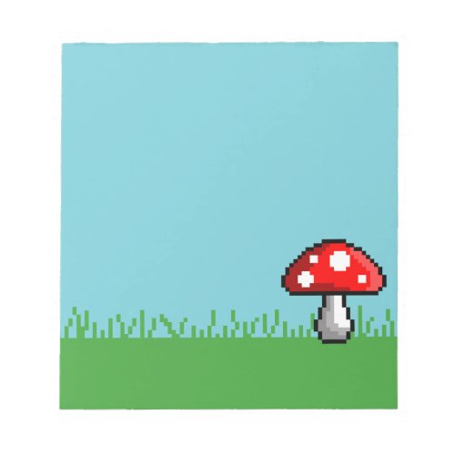 Pixel Mushroom Meadow Notepad