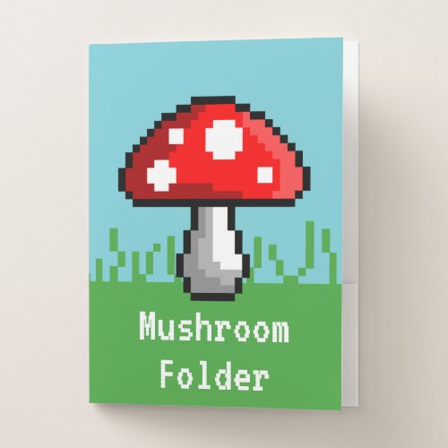 Pixel Mushroom Meadow Pocket Folders