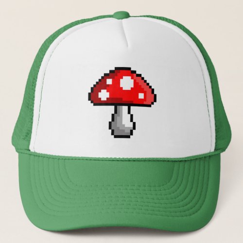 Pixel Mushroom Trucker Hat