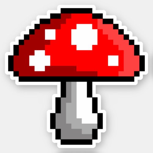 Pixel Mushroom Vinyl Sticker