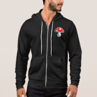 Pixel Mushroom Zip Hoodie (Dark)