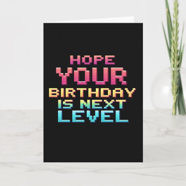 Pixel Next Level Birthday Card (Front)