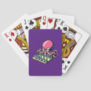 Pixel Octopus Chess Retro Strategy Board Game Art Poker Cards