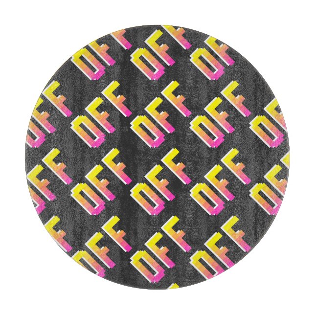 Pixel off signs: vintage pattern. cutting board (Front)