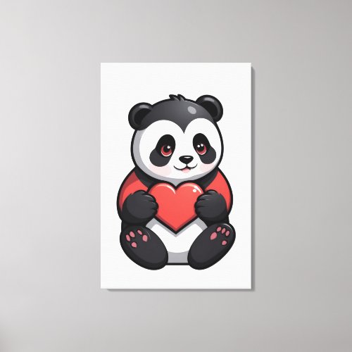 PIxel panda as a sticker Canvas Print
