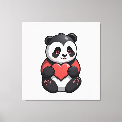 PIxel panda as a sticker Canvas Print