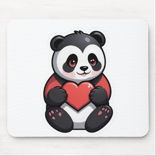 PIxel panda as a sticker Mouse Pad