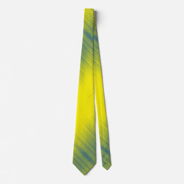 Pixel pattern 01.B.bw.S.BYellow BG Neck Tie (Front)