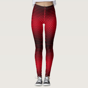 Pixel Pattern 09.B.w. Red BG Leggings
