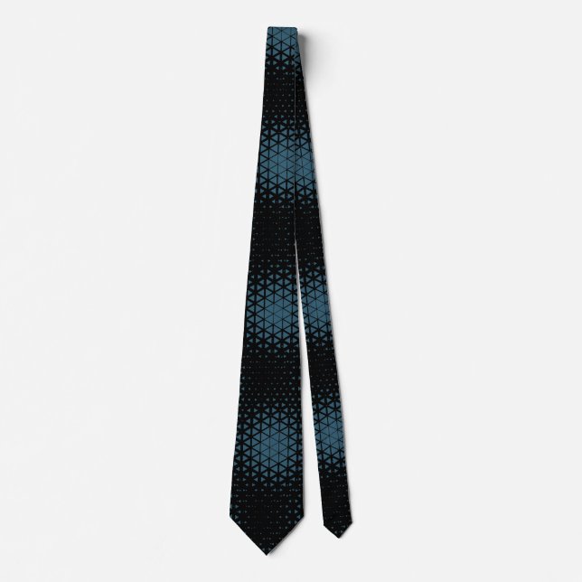 Pixel Pattern 10.B.bw Black BG Neck Tie (Front)