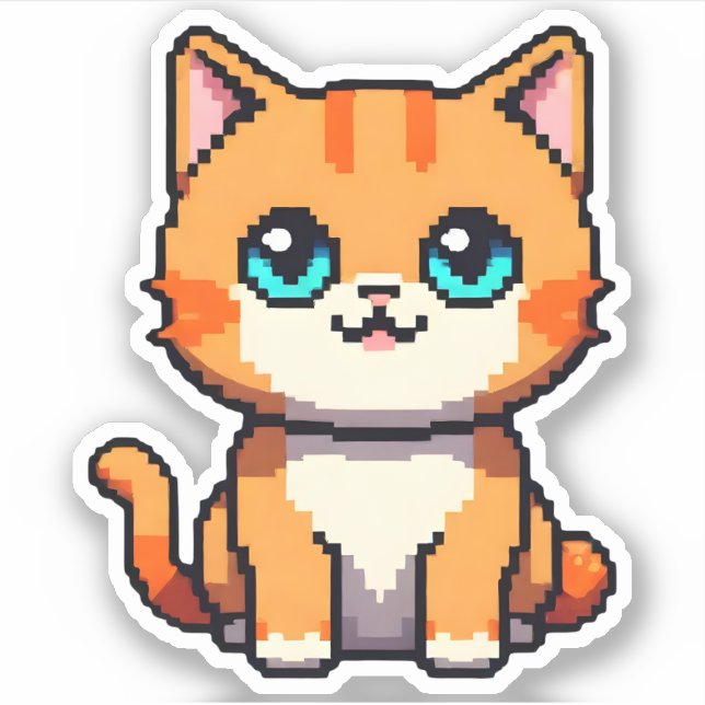 Pixel Perfect Kitty Sticker (Front)