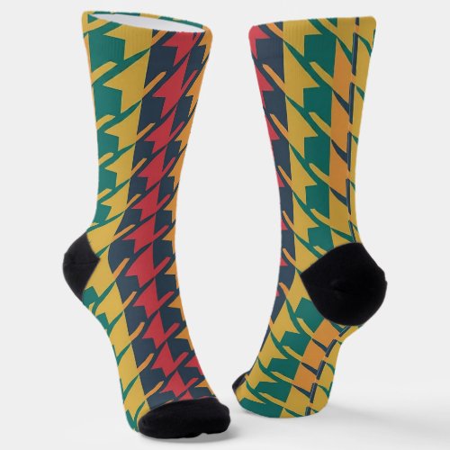 Pixel Perfect Playful Houndstooth Crew Socks