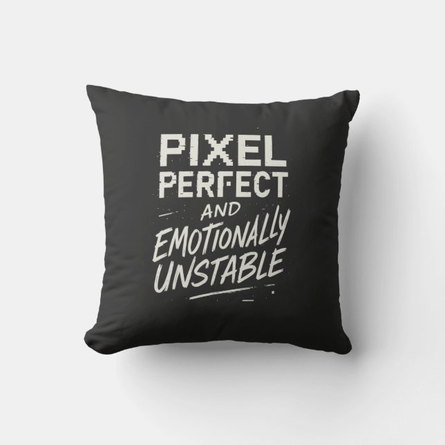 Pixel Perfect Throw Pillow (Front)