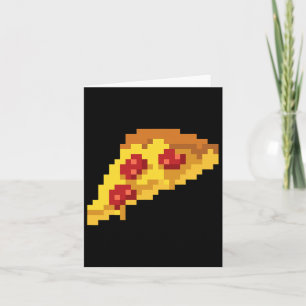 Pixel Pizza 80s Video Game Retro 8-bit Halloween C Card