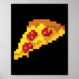 Pixel Pizza 80s Video Game Retro 8-bit Halloween C Poster