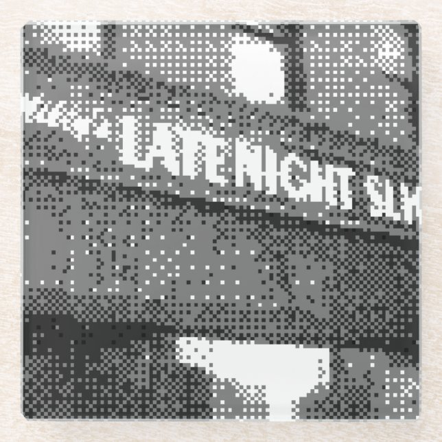 pixel pizza place glass coaster (Front)