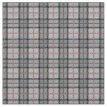 Pixel Plaid in Grey with Red Stripe Fabric