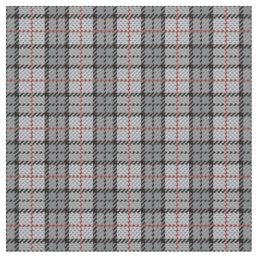 Pixel Plaid in Grey with Red Stripe Fabric