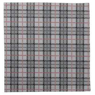 Pixel Plaid in Grey with Red Stripe Napkin
