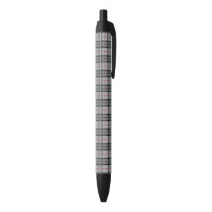Pixel Plaid in Grey with Red Stripe Pen