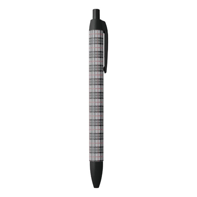 Pixel Plaid in Grey with Red Stripe Pen (Bottom (Vertical))