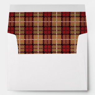 Pixel Plaid in Red and Gold Envelope