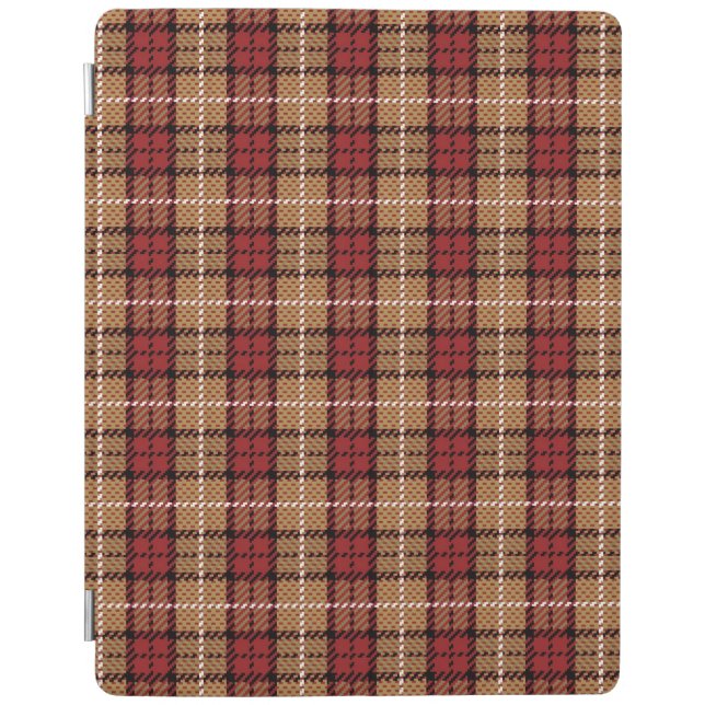 Pixel Plaid in Red and Gold iPad Smart Cover (Front)