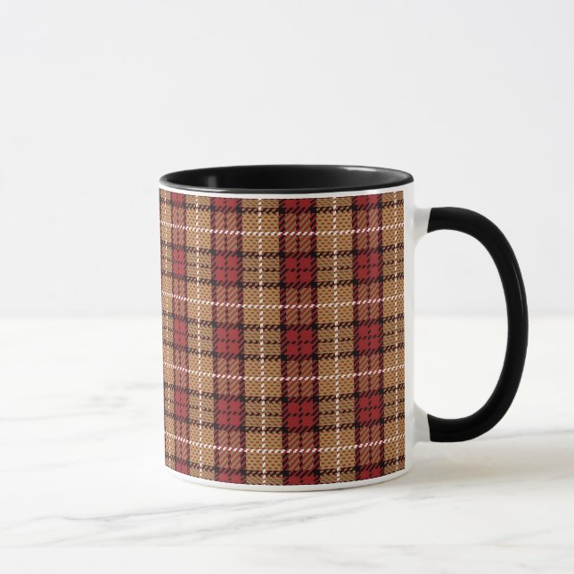 Pixel Plaid in Red and Gold Mug (Right)