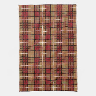 Pixel Plaid in Red and Gold Towel