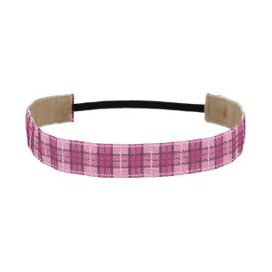 Pixel Plaid_Magenta-Black Athletic Headband