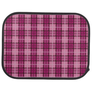 Pixel Plaid_Magenta-Black Car Mat