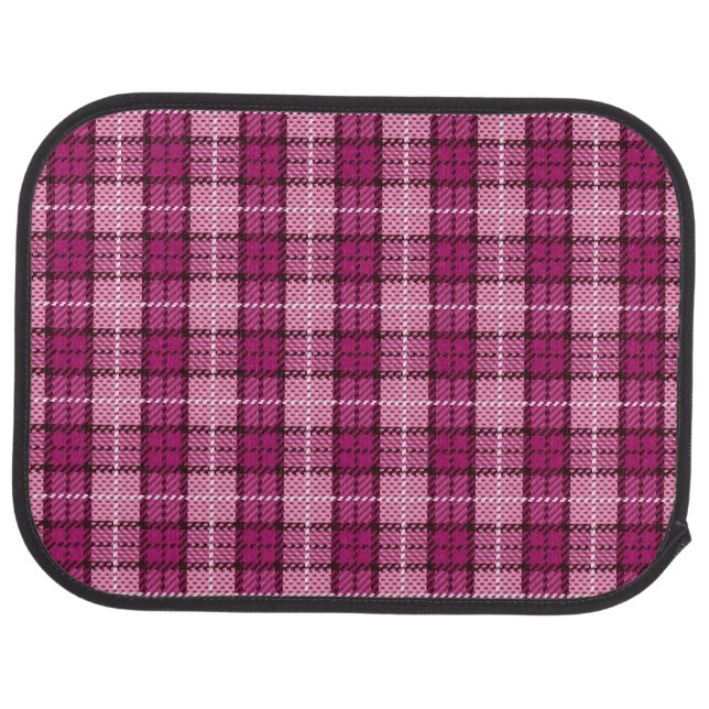 Pixel Plaid_Magenta-Black Car Mat (Rear)