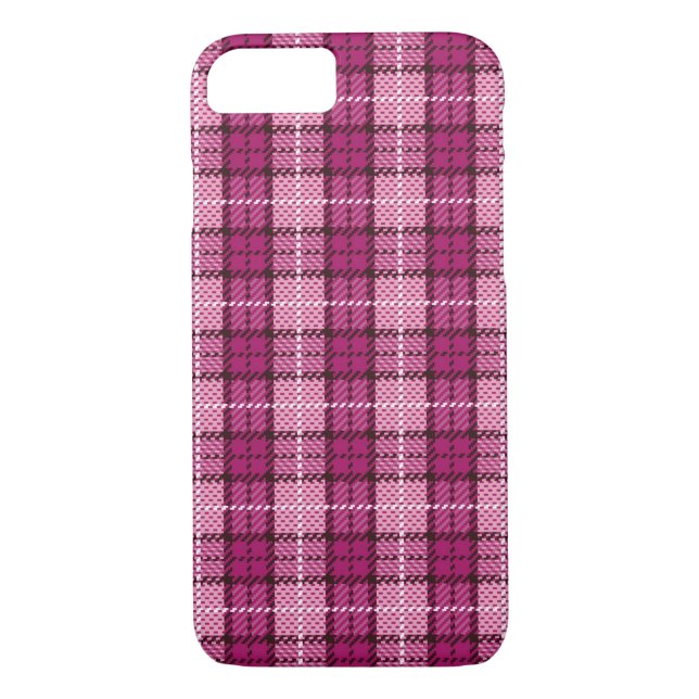 Pixel Plaid_Magenta-Black Case-Mate iPhone Case (Back)