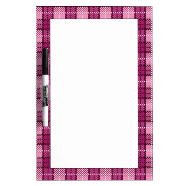 Pixel Plaid_Magenta-Black Dry-Erase Board (Front)