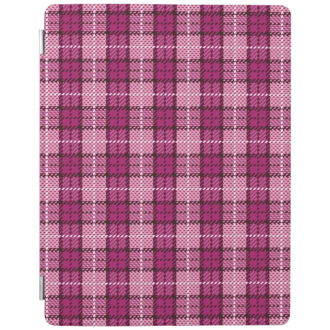 Pixel Plaid_Magenta-Black iPad Smart Cover (Front)
