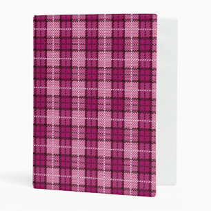 Pixel Plaid_Magenta-Black Mini Binder