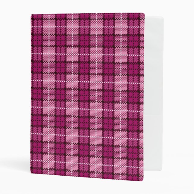 Pixel Plaid_Magenta-Black Mini Binder (Front/Inside)