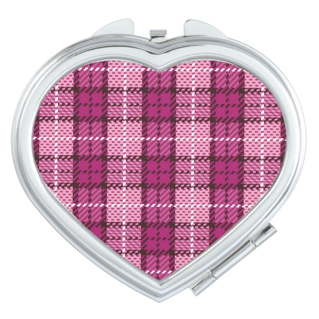 Pixel Plaid_Magenta-Black Mirror For Makeup (Front)