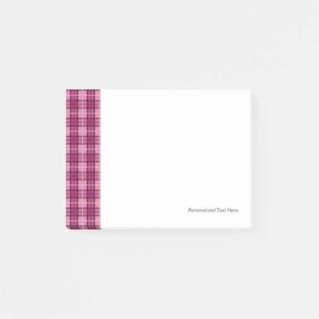 Pixel Plaid_Magenta-Black Post-it Notes (Front)