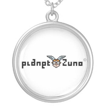 Pixel_planetzuno_logo_03 Silver Plated Necklace by ZunoDesign at Zazzle