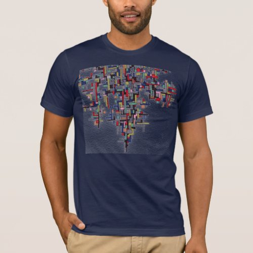 Pixel Pop Abstract Fractal Designs T_Shirt