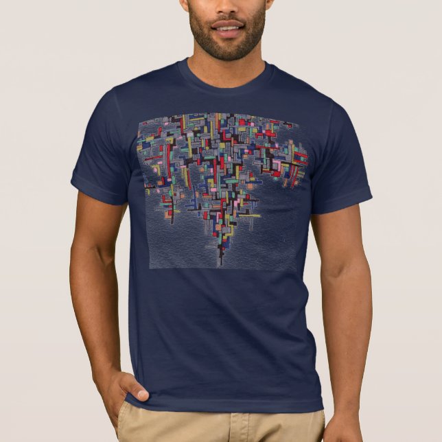 Pixel Pop Abstract Fractal Designs T-Shirt (Front)
