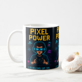 Pixel Power – Leveling Up IRL Poster Coffee Mug
