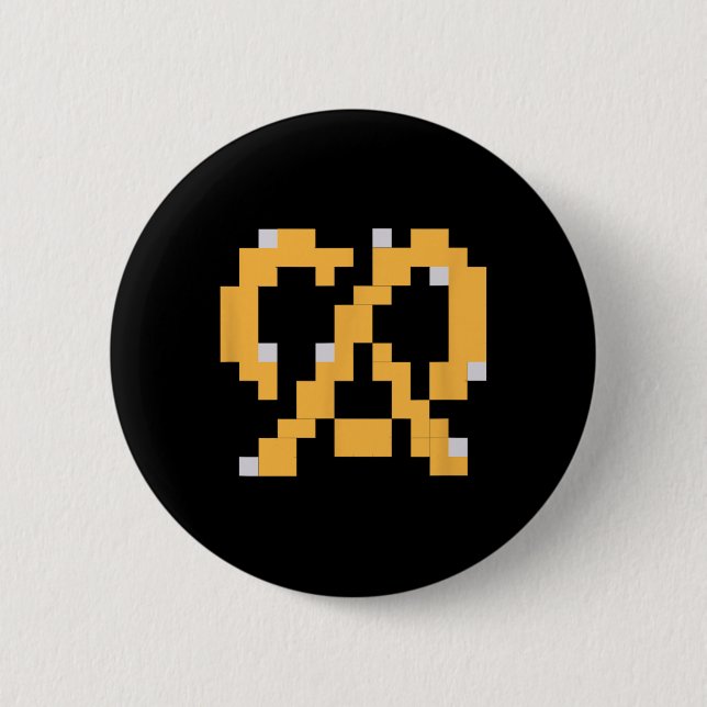 Pixel Pretzel 80s Video Game Easy Halloween Group  Button (Front)