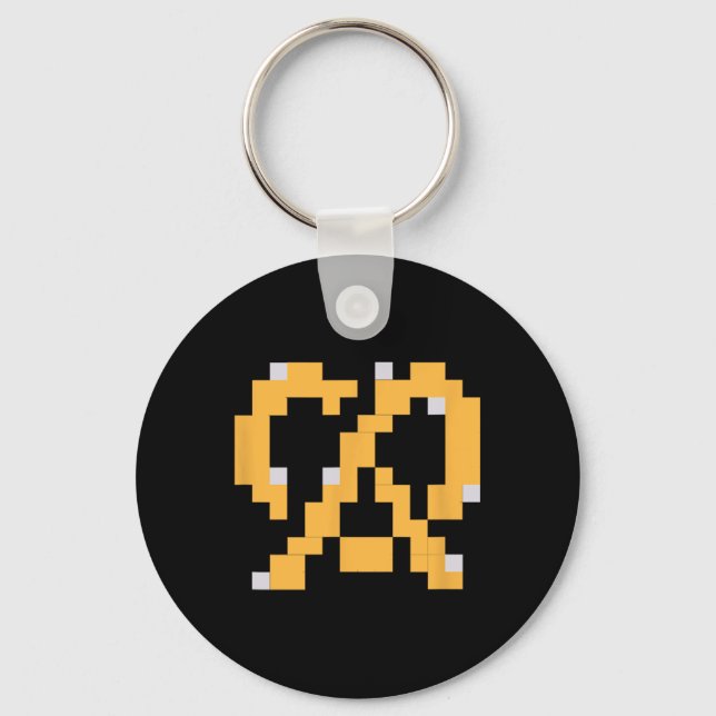 Pixel Pretzel 80s Video Game Easy Halloween Group  Keychain (Front)